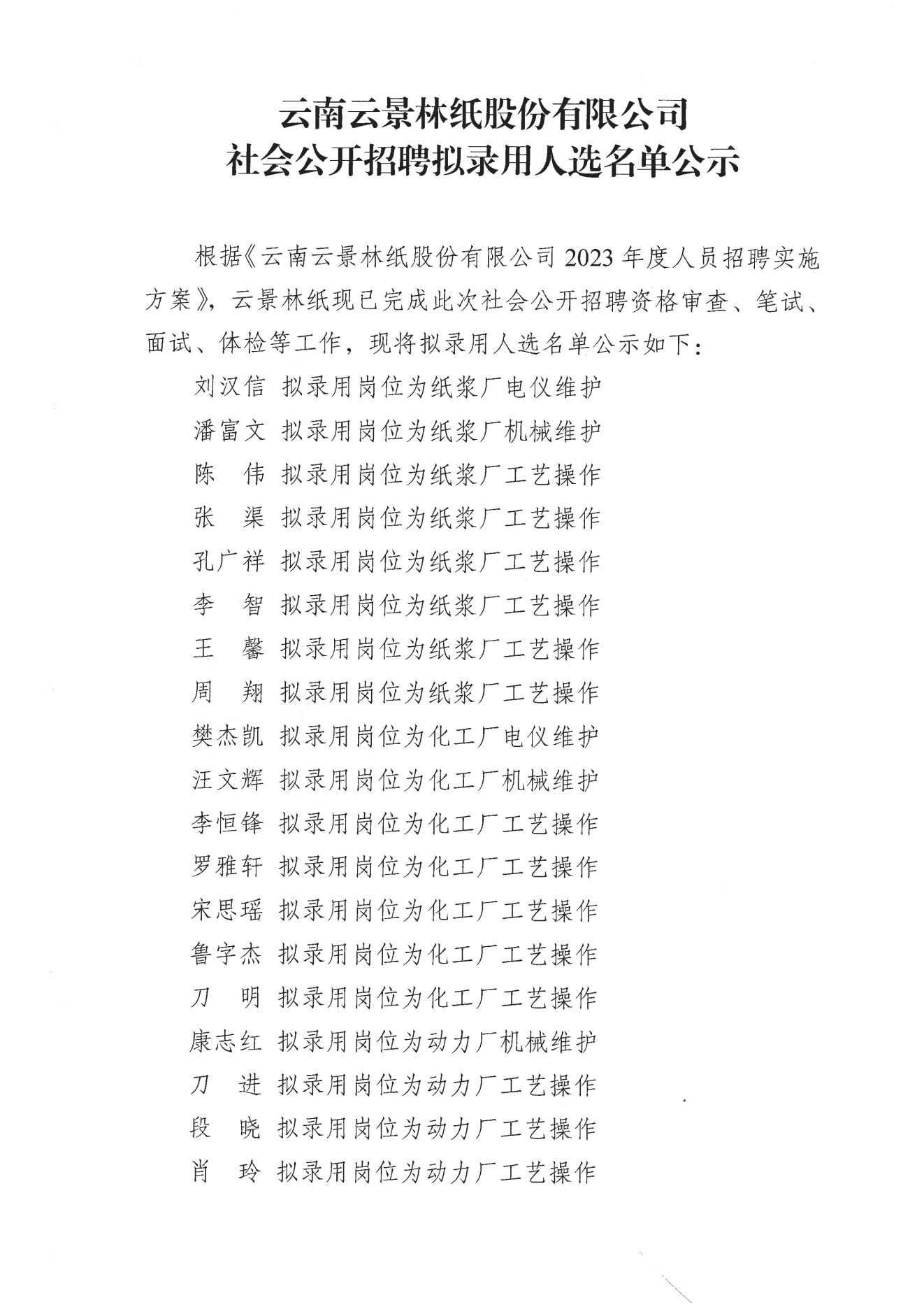 云南云景林紙股份有限公司社會(huì)公開(kāi)招聘擬錄用人選名單公示_00.jpg